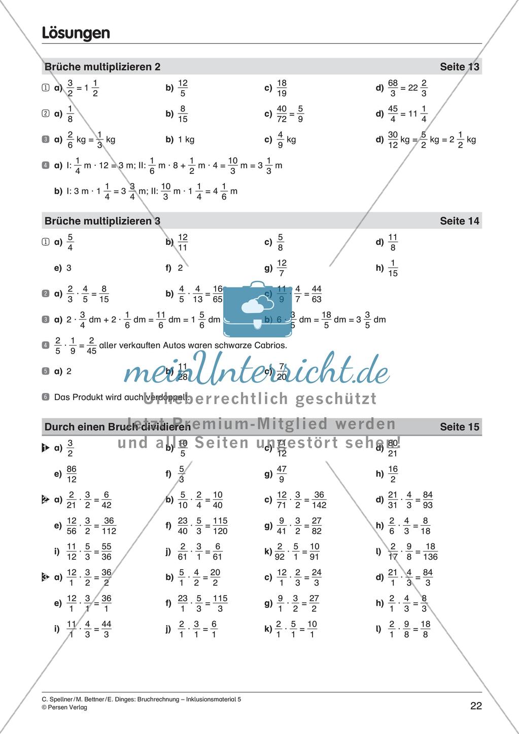 Bruchrechnung: Multiplikation und Division Preview 24