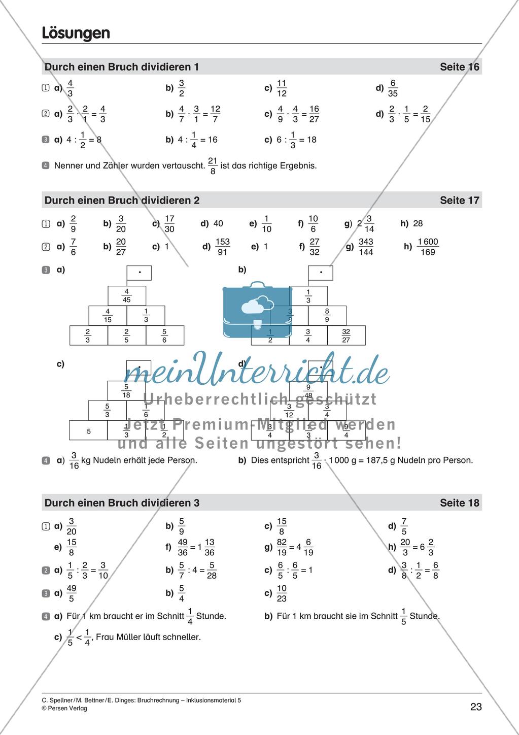 Bruchrechnung: Multiplikation und Division Preview 25