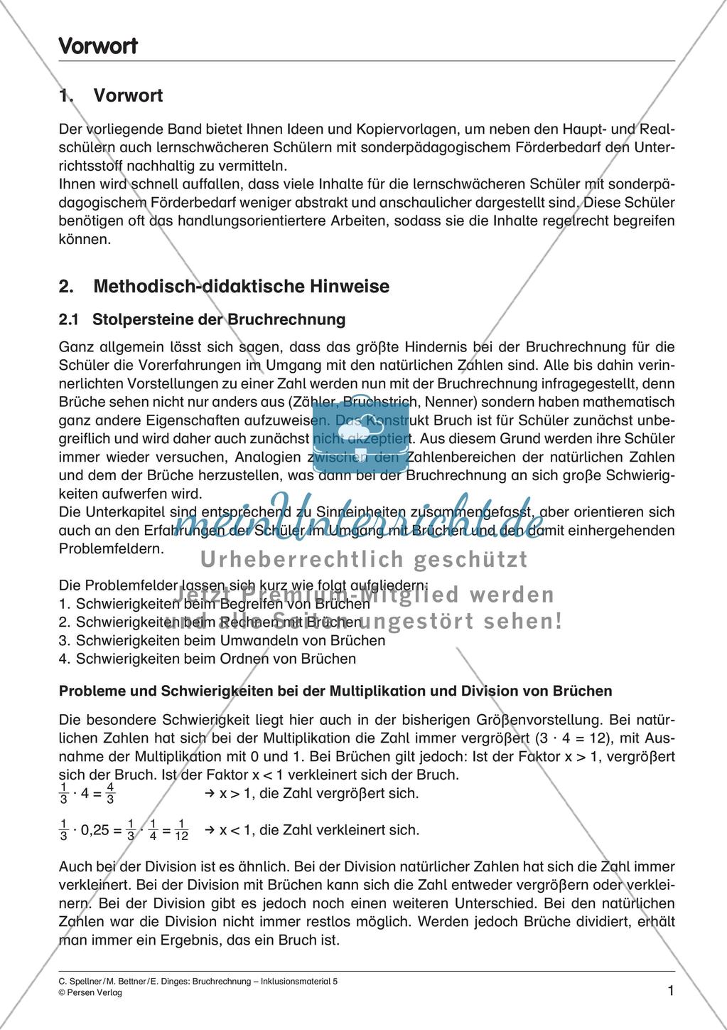 Bruchrechnung: Multiplikation und Division Preview 3