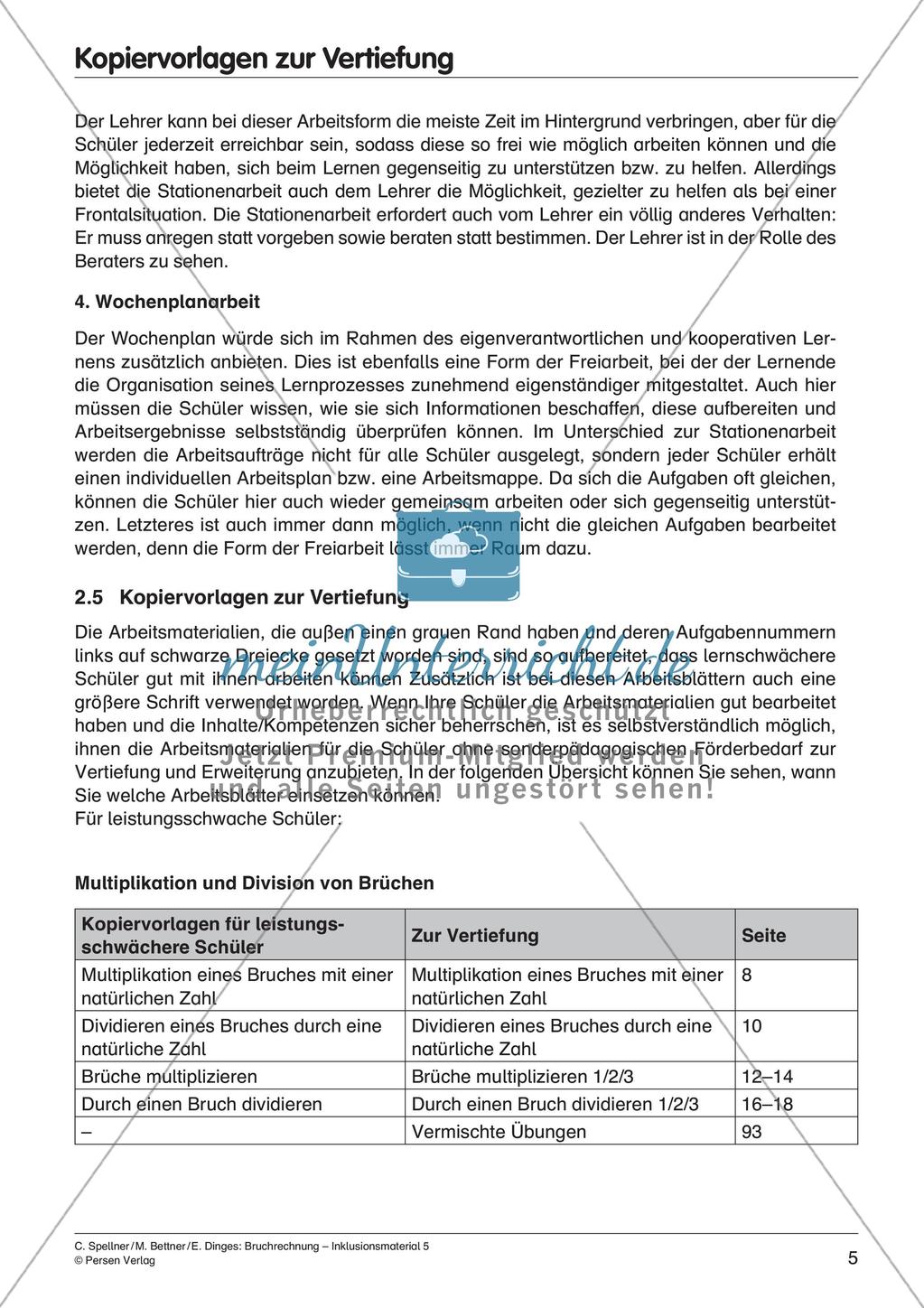 Bruchrechnung: Multiplikation und Division Preview 7