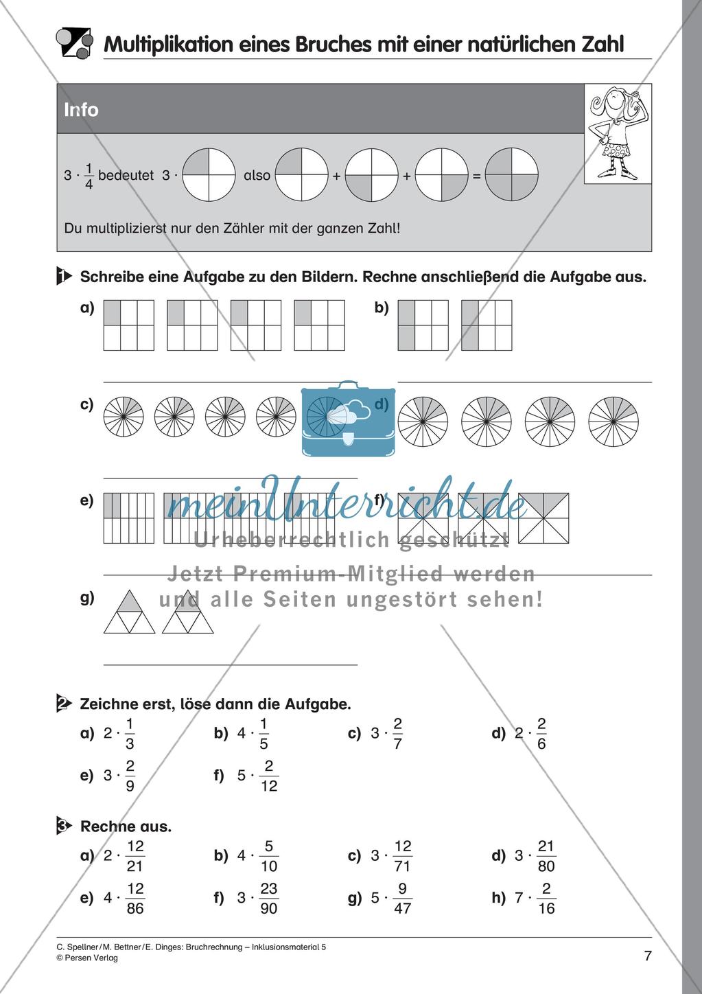 Bruchrechnung: Multiplikation und Division Preview 9