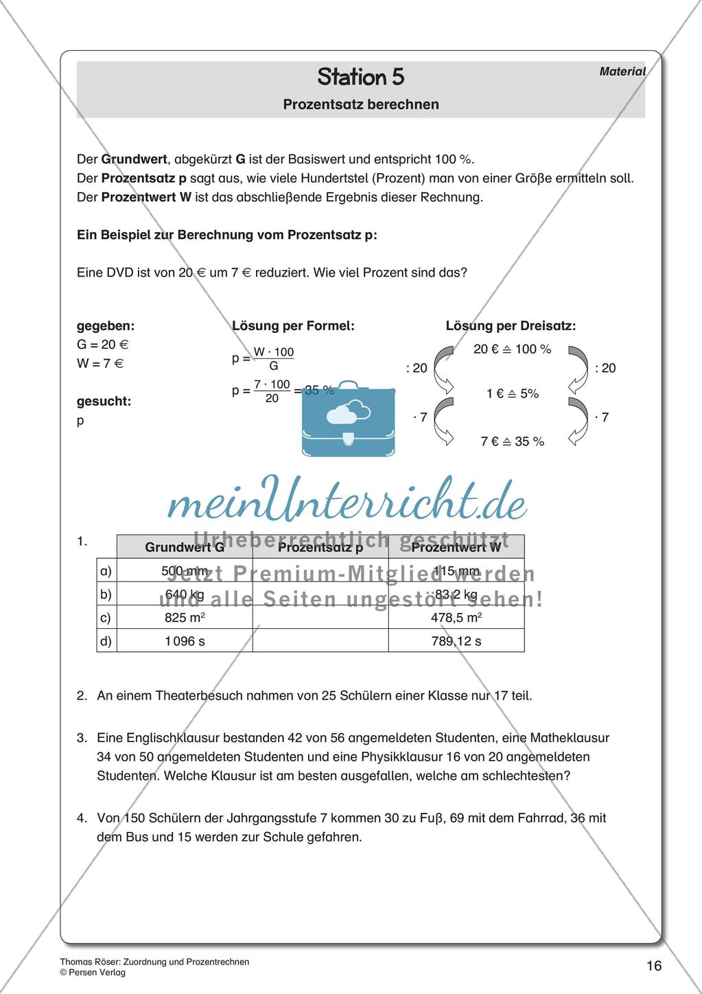 Zuordnung und Prozentrechnen Preview 18