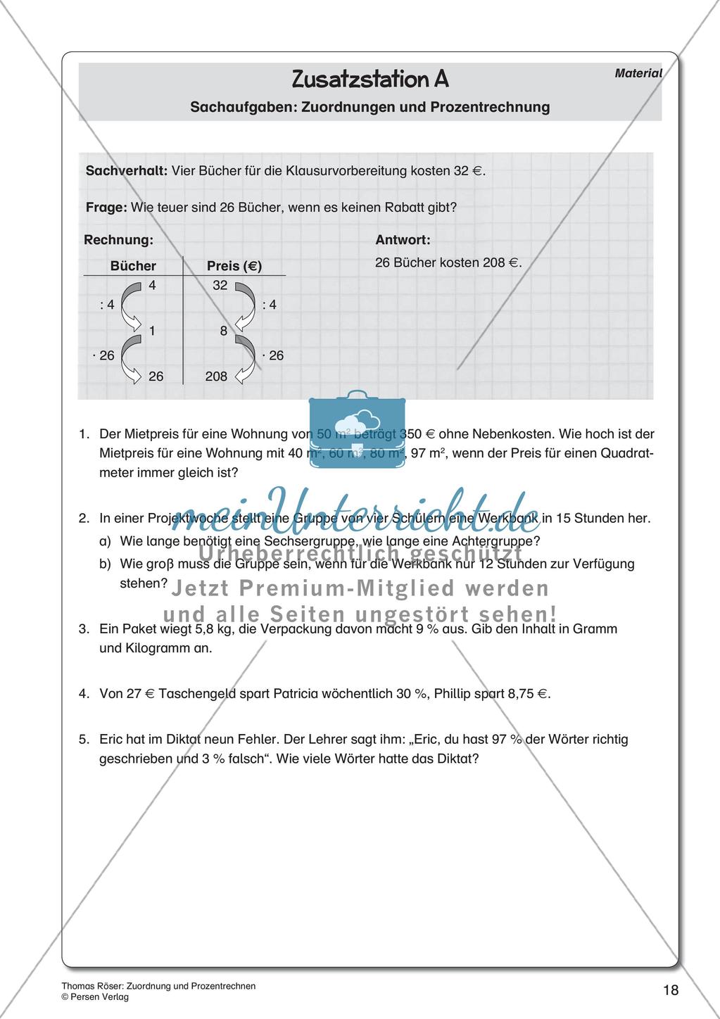 Zuordnung und Prozentrechnen Preview 20