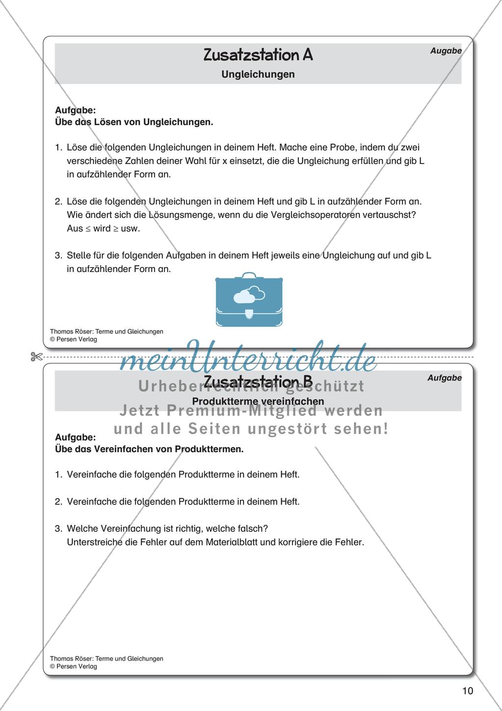 Terme und Gleichungen Preview 12
