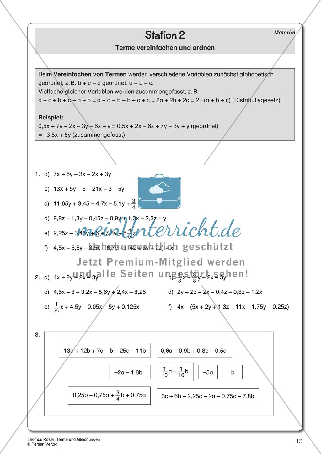 Terme und Gleichungen Preview 15