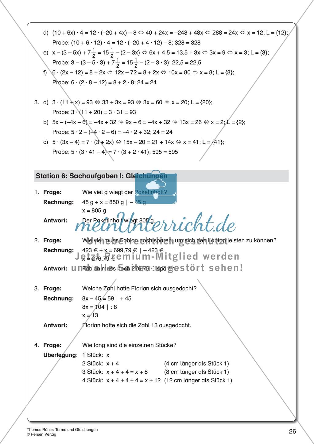 Terme und Gleichungen Preview 28
