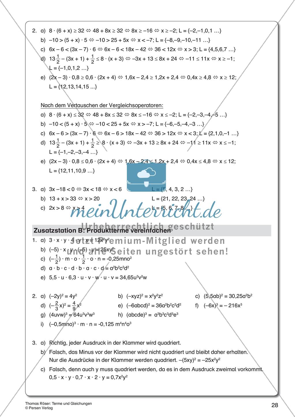 Terme und Gleichungen Preview 30