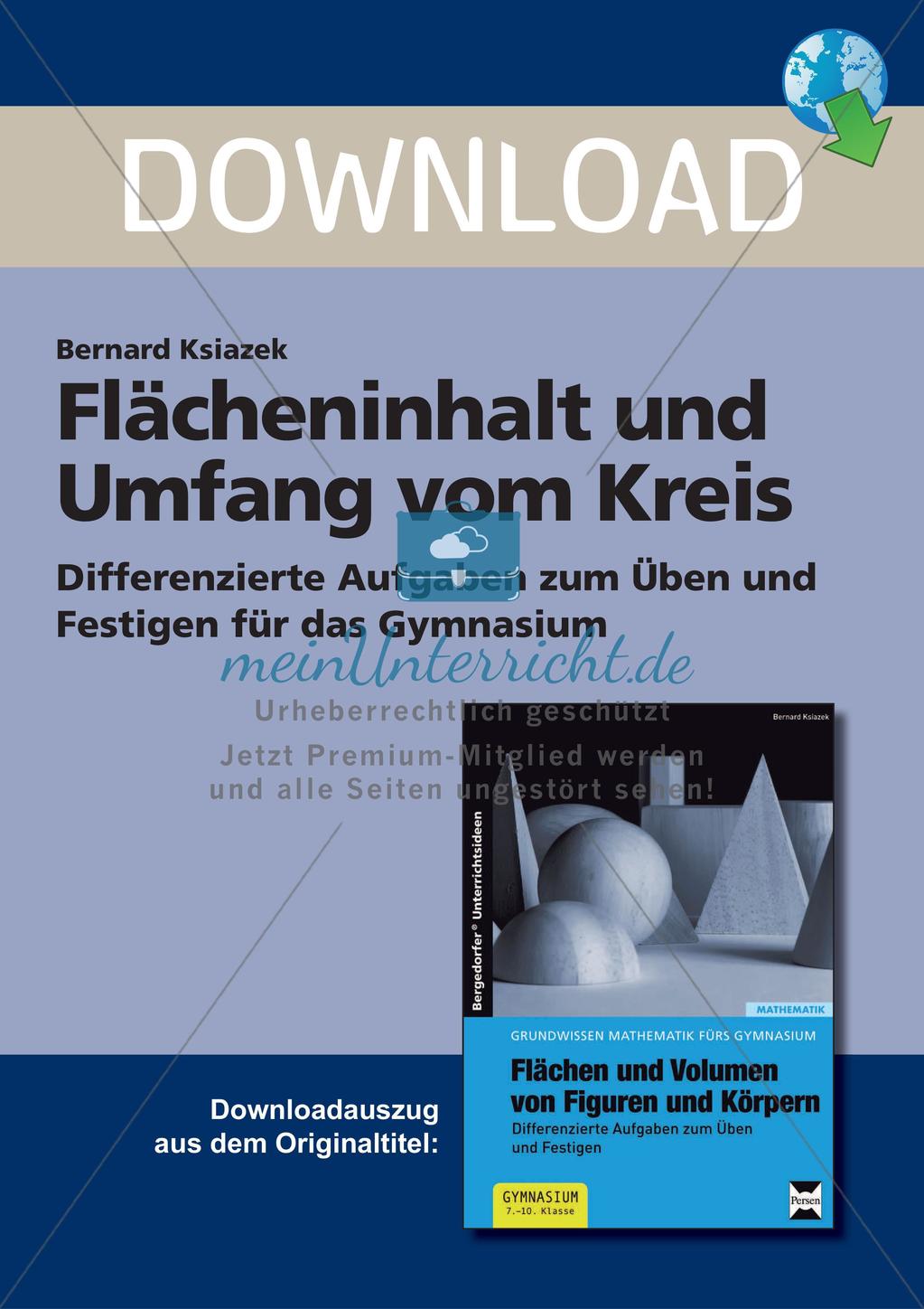 Flächeninhalt und Umfang: Kreis Preview 1