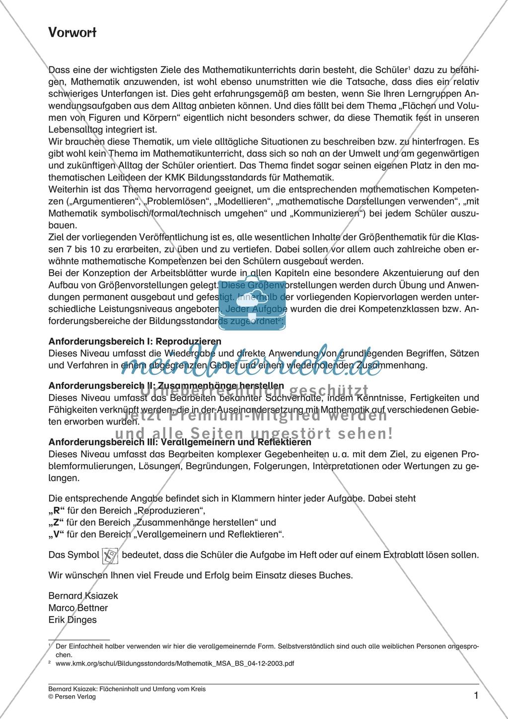 Flächeninhalt und Umfang: Kreis Preview 3
