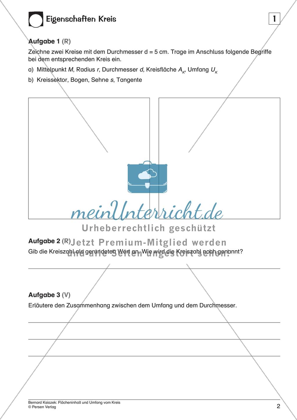 Flächeninhalt und Umfang: Kreis Preview 4