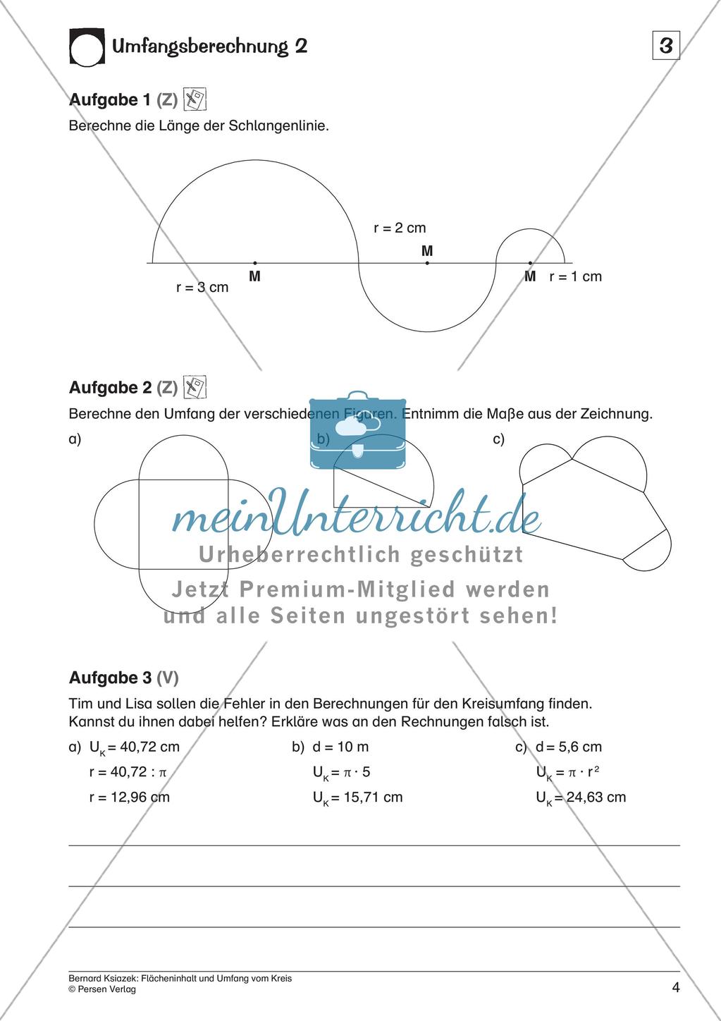 Flächeninhalt und Umfang: Kreis Preview 6
