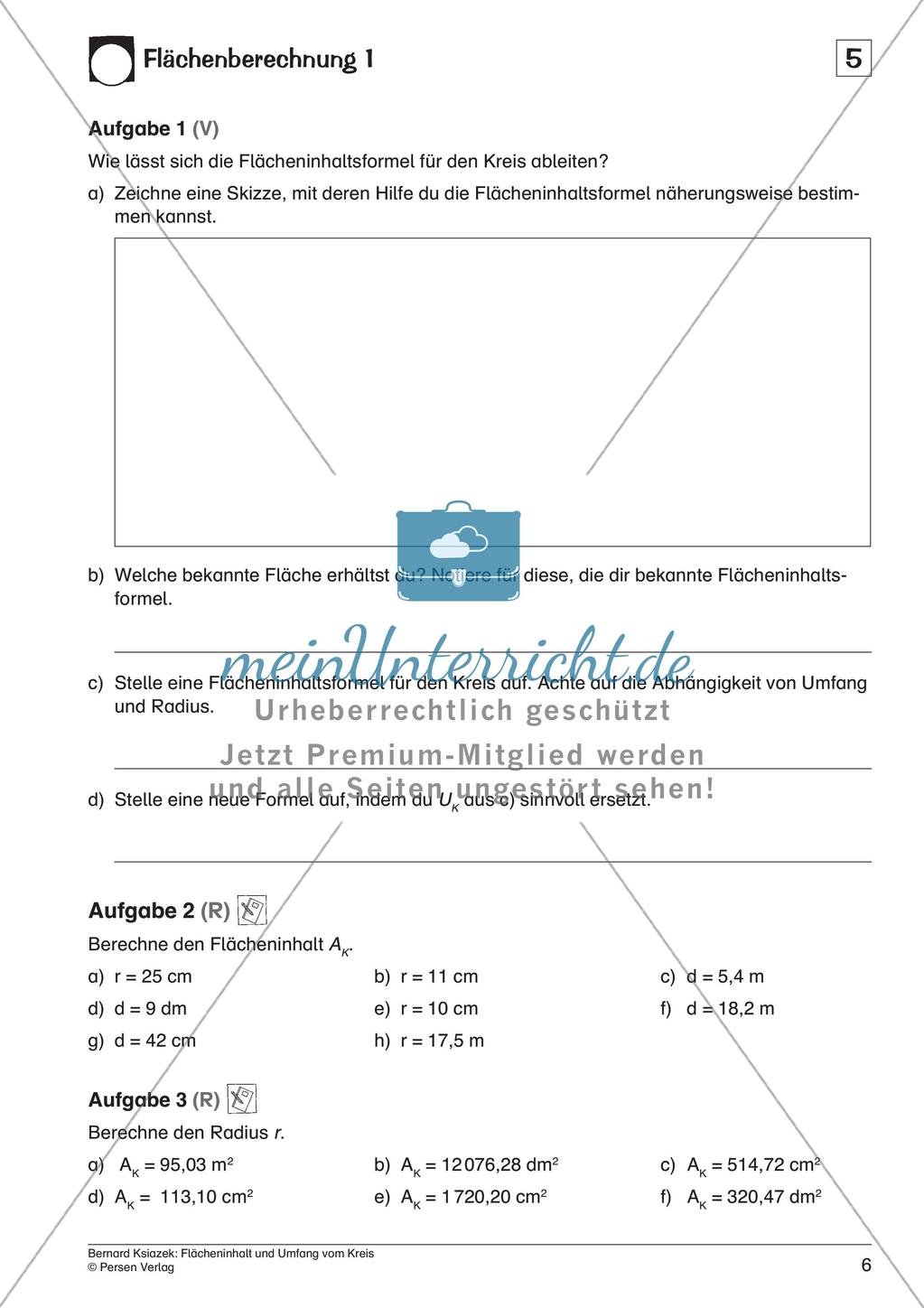 Flächeninhalt und Umfang: Kreis Preview 8