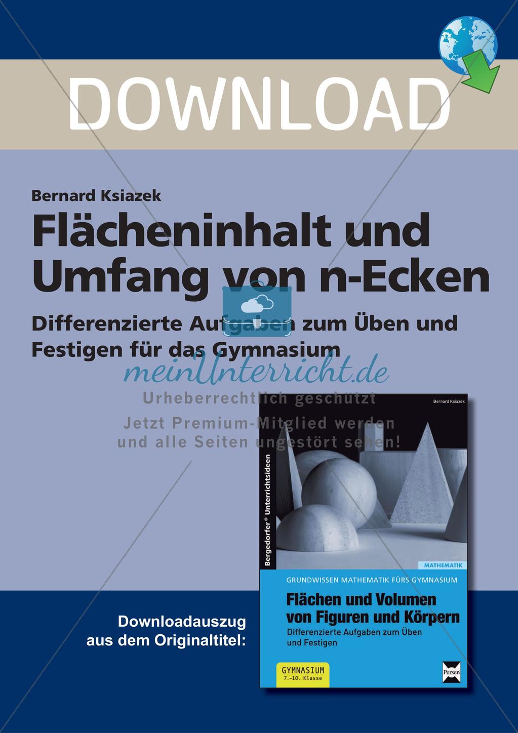 Flächeninhalt und Umfang: n-Ecke Preview 1