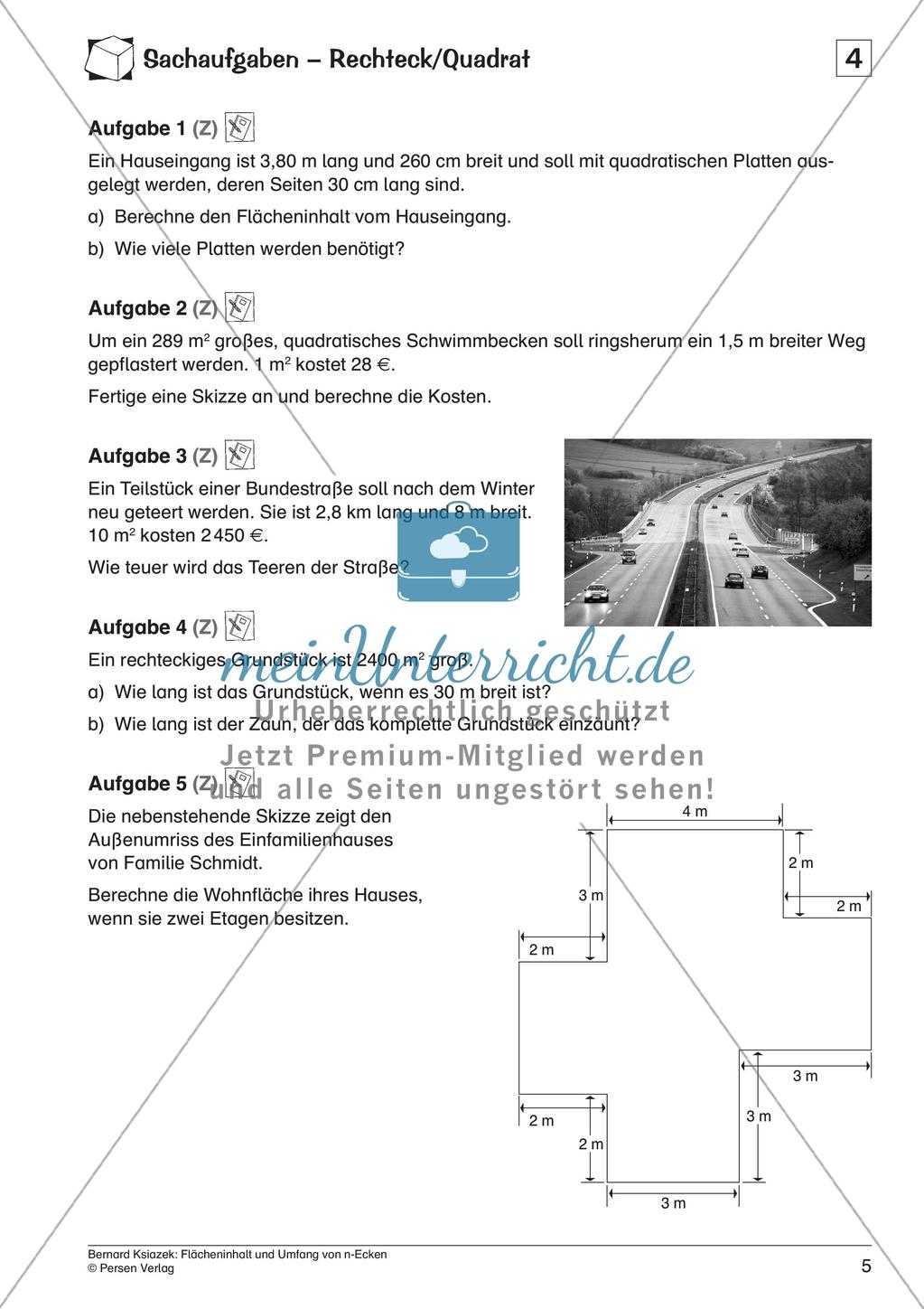 Flächeninhalt und Umfang: n-Ecke Preview 7