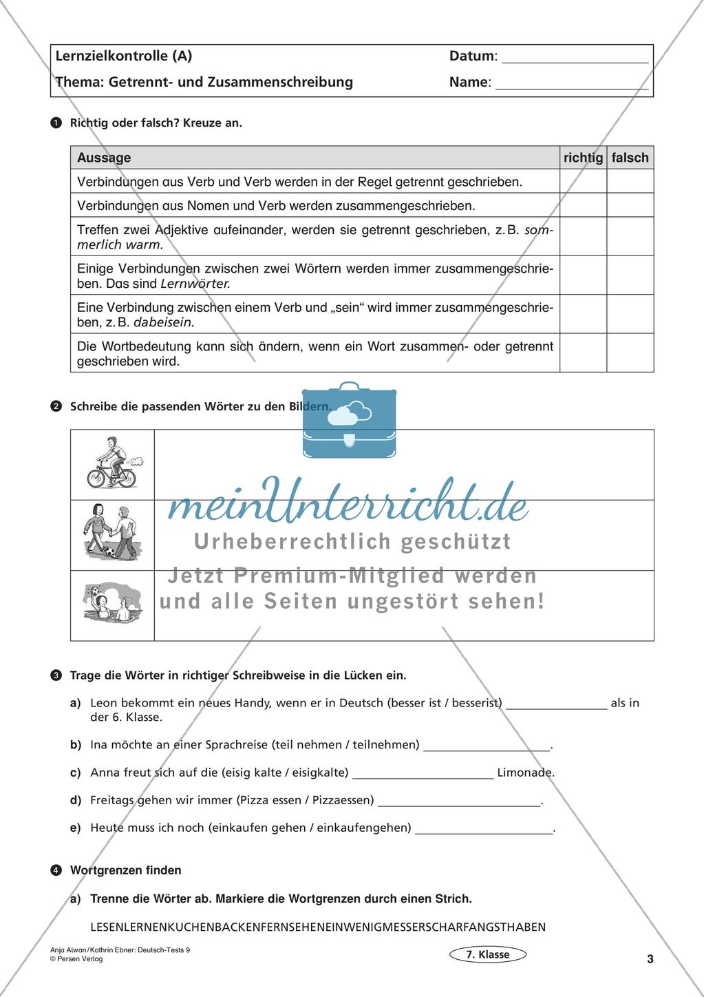 Lernzielkontrollen Klasse 7: Richtig schreiben Preview 5