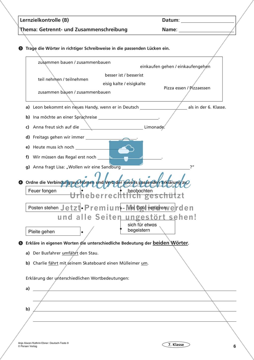 Lernzielkontrollen Klasse 7: Richtig schreiben Preview 8