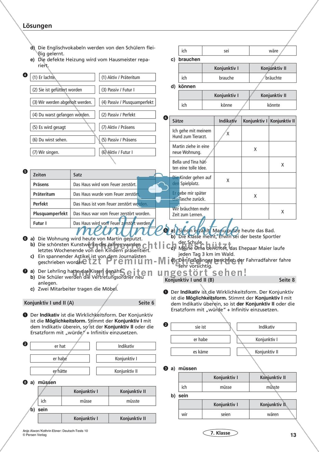 Lernzielkontrollen Klasse 7: Sprache untersuchen und Zeichensetzung Preview 15