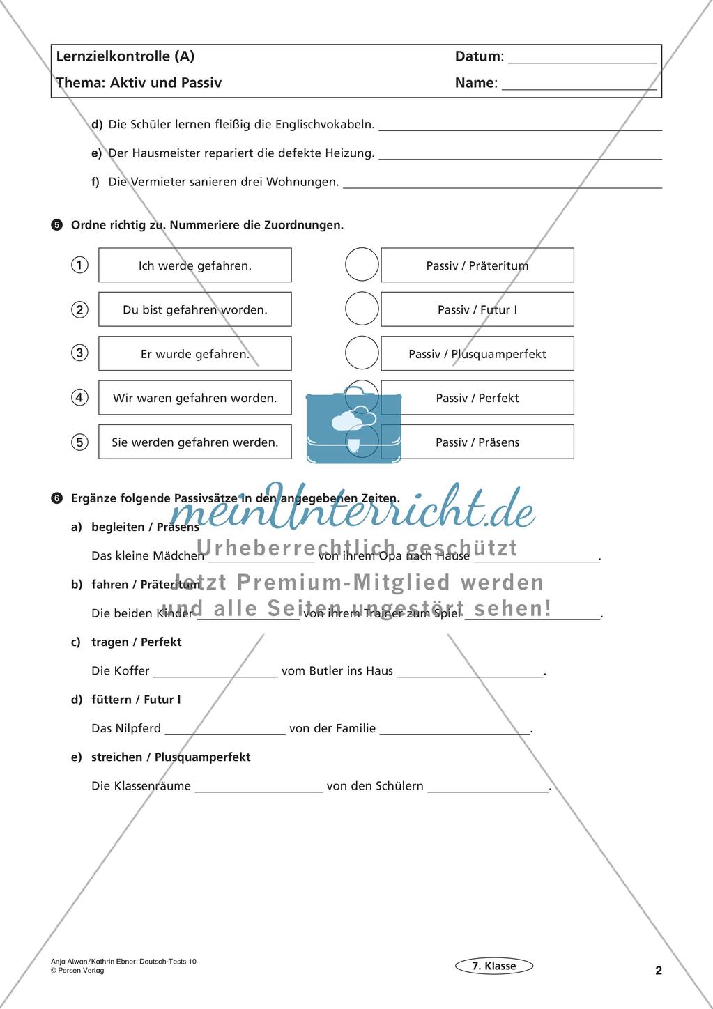 Lernzielkontrollen Klasse 7: Sprache untersuchen und Zeichensetzung Preview 4