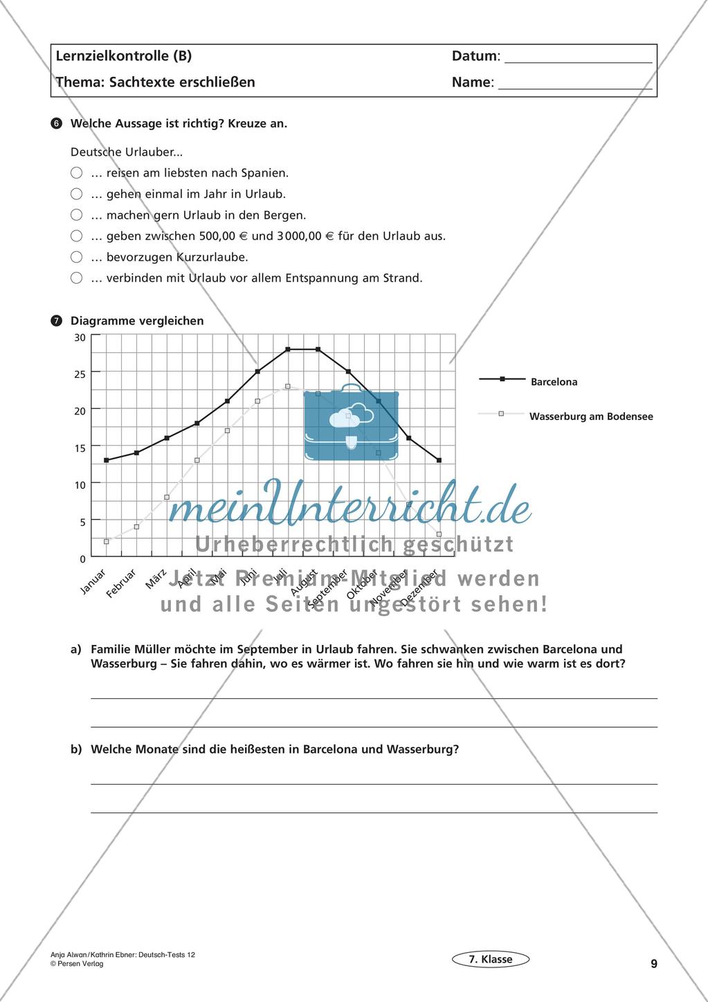 Lernzielkontrollen Klasse 7: Lesen Preview 11