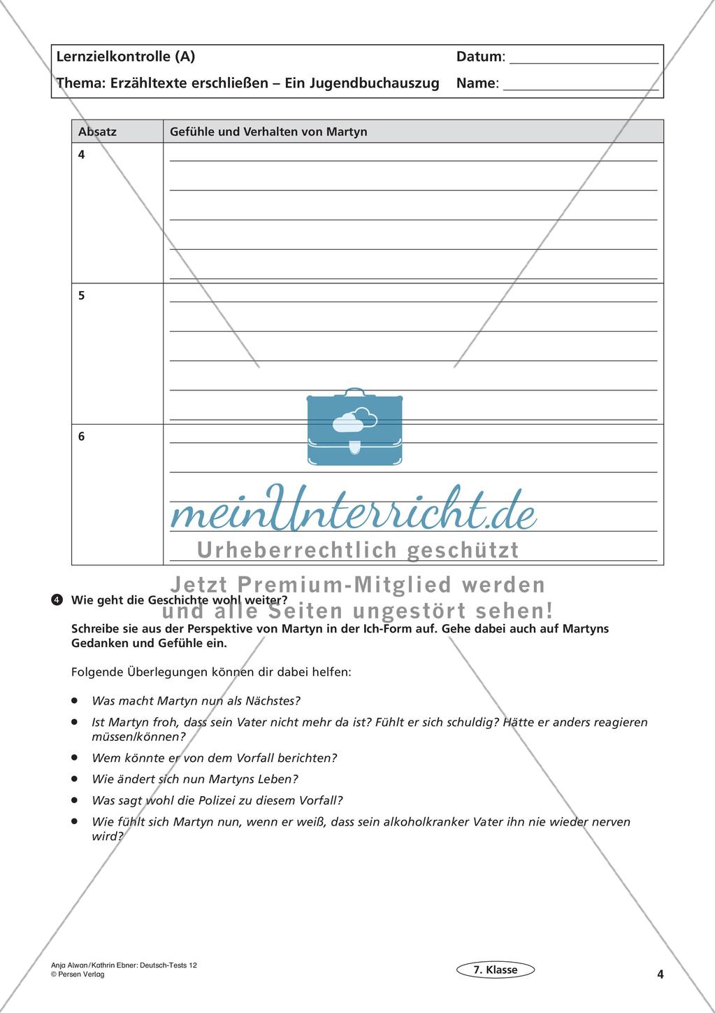 Lernzielkontrollen Klasse 7: Lesen Preview 6