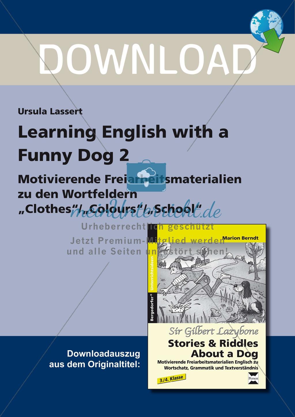 Wortschatzarbeit: Kleider, Farben und Schule Preview 1
