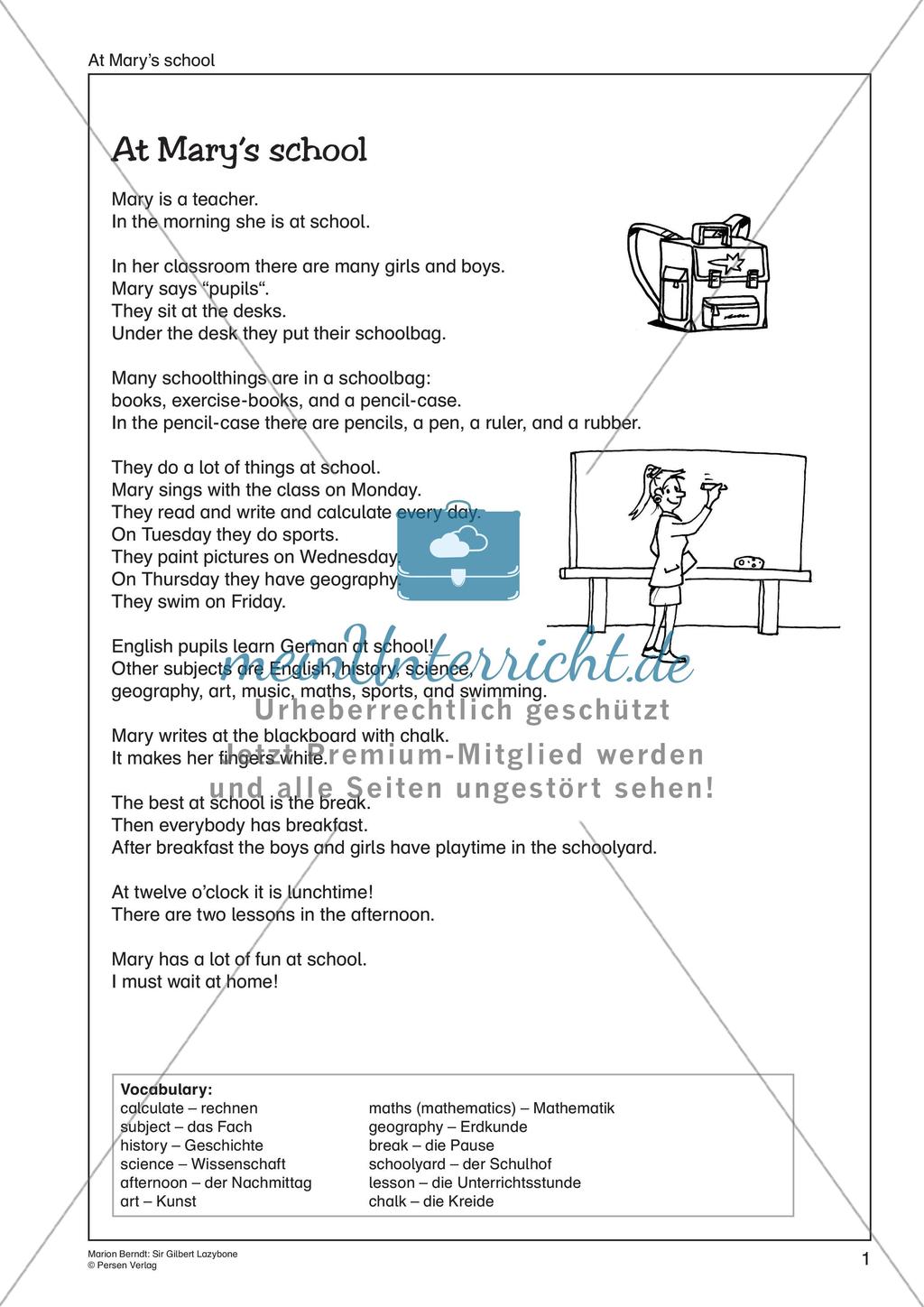 Wortschatzarbeit: Kleider, Farben und Schule Preview 3