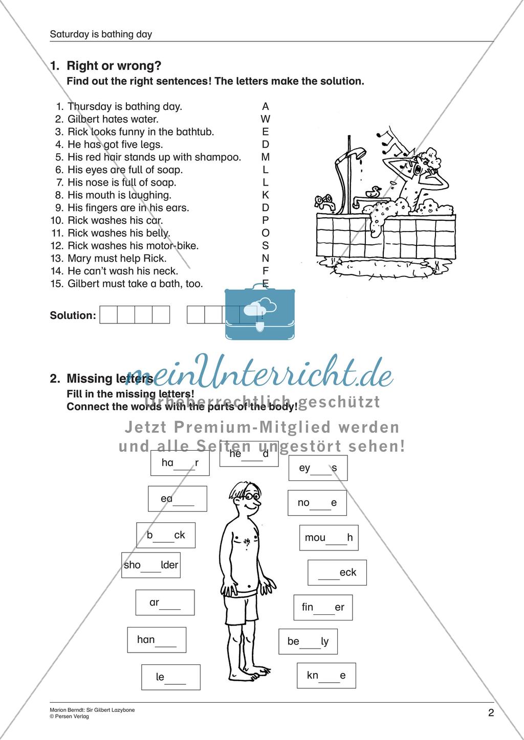 Wortschatzarbeit: Körper und Wetter Preview 4