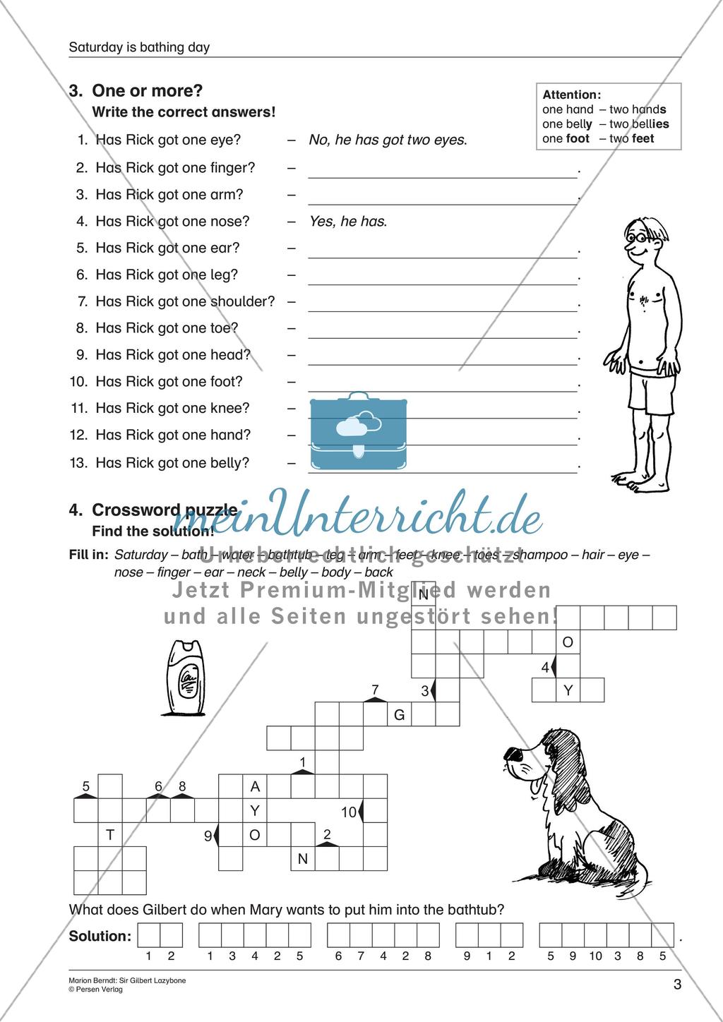 Wortschatzarbeit: Körper und Wetter Preview 5