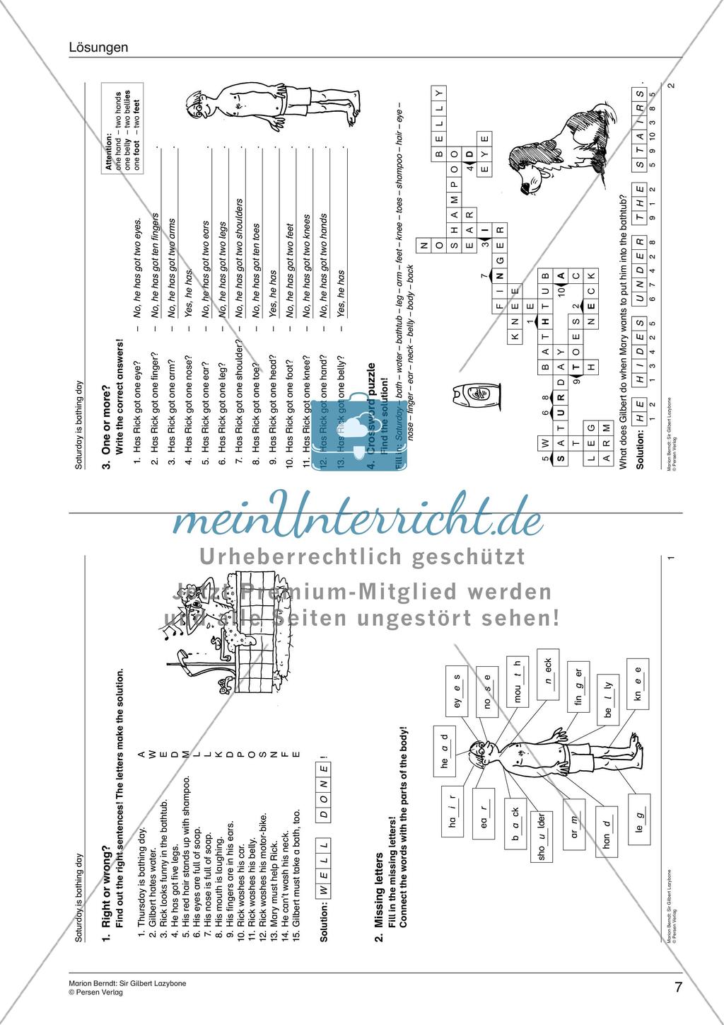 Wortschatzarbeit: Körper und Wetter Preview 9