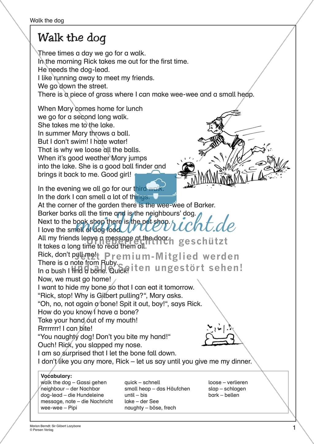 Wortschatzarbeit: Gassi gehen und Arztbesuch Preview 3