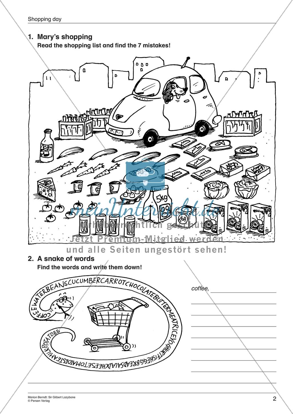 Wortschatzarbeit: Einkaufen und Bauernhof Preview 4