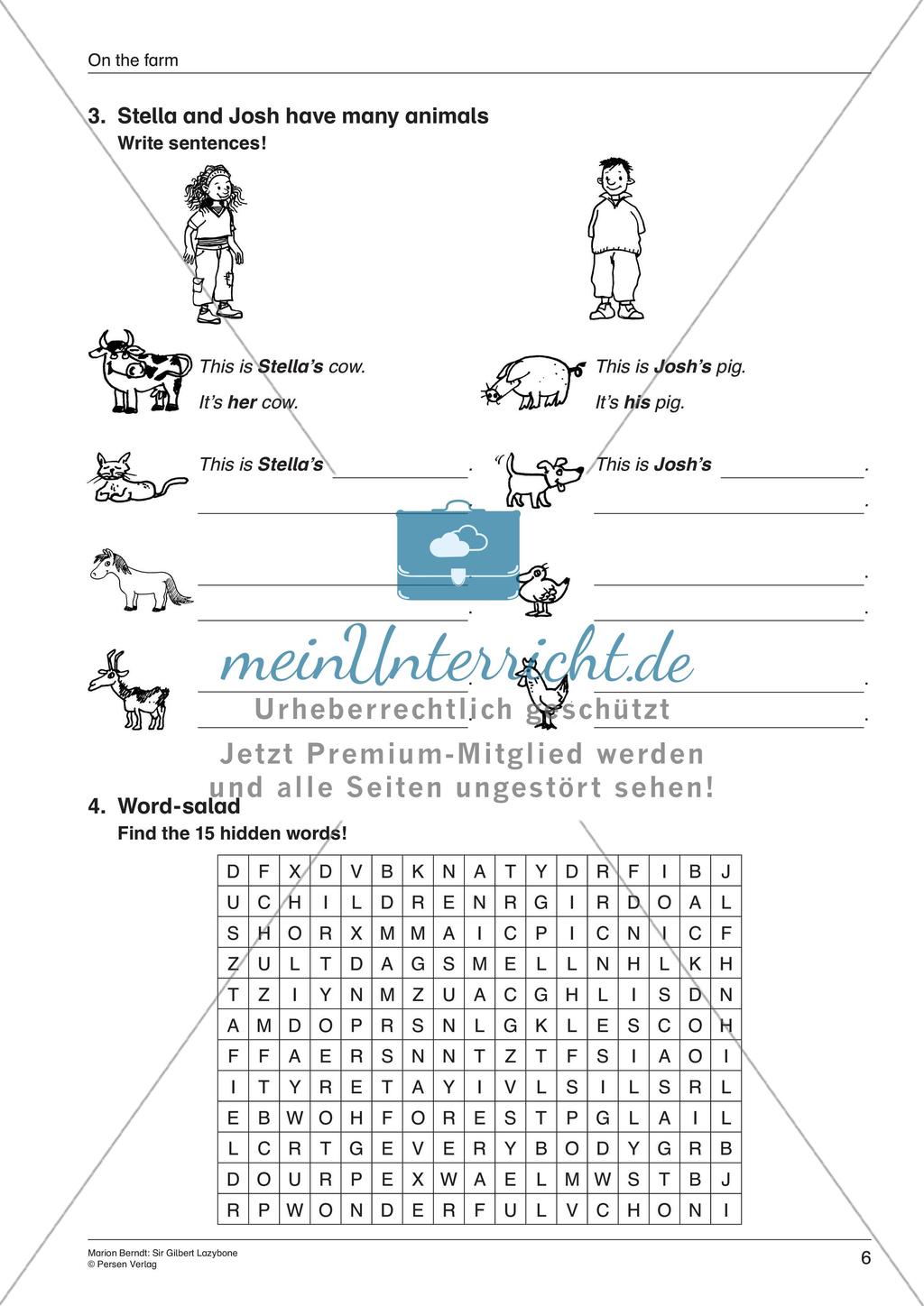 Wortschatzarbeit: Einkaufen und Bauernhof Preview 8