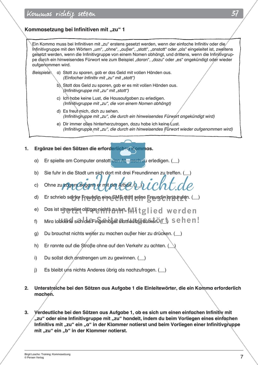 Rechtschreibtraining: Kommasetzung Preview 9