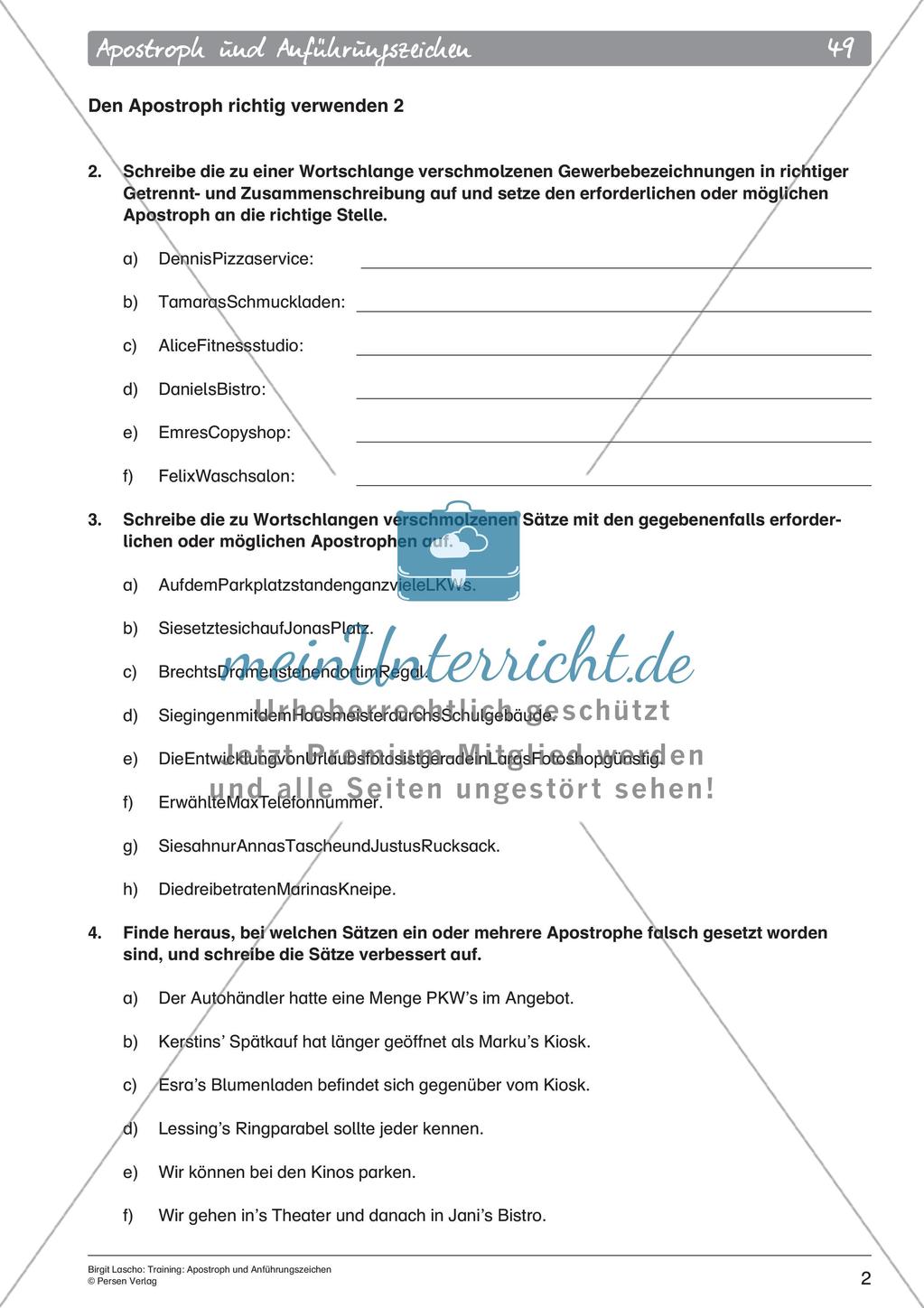 Rechtschreibtraining: Apostroph und Anführungszeichen Preview 4