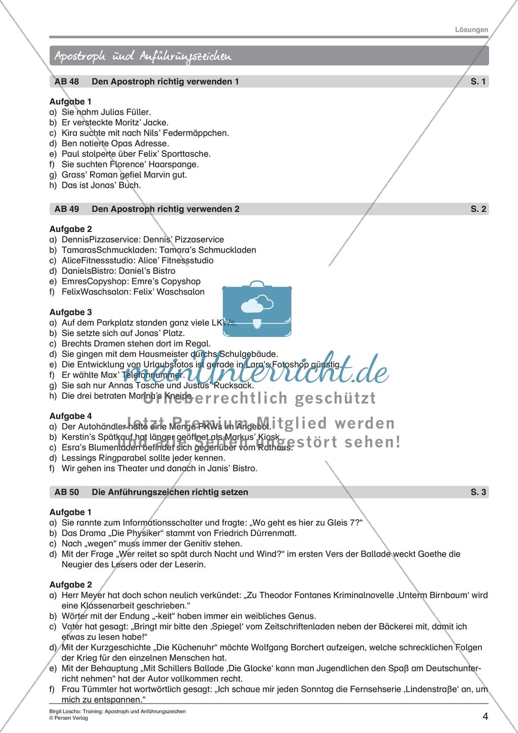 Rechtschreibtraining: Apostroph und Anführungszeichen Preview 6
