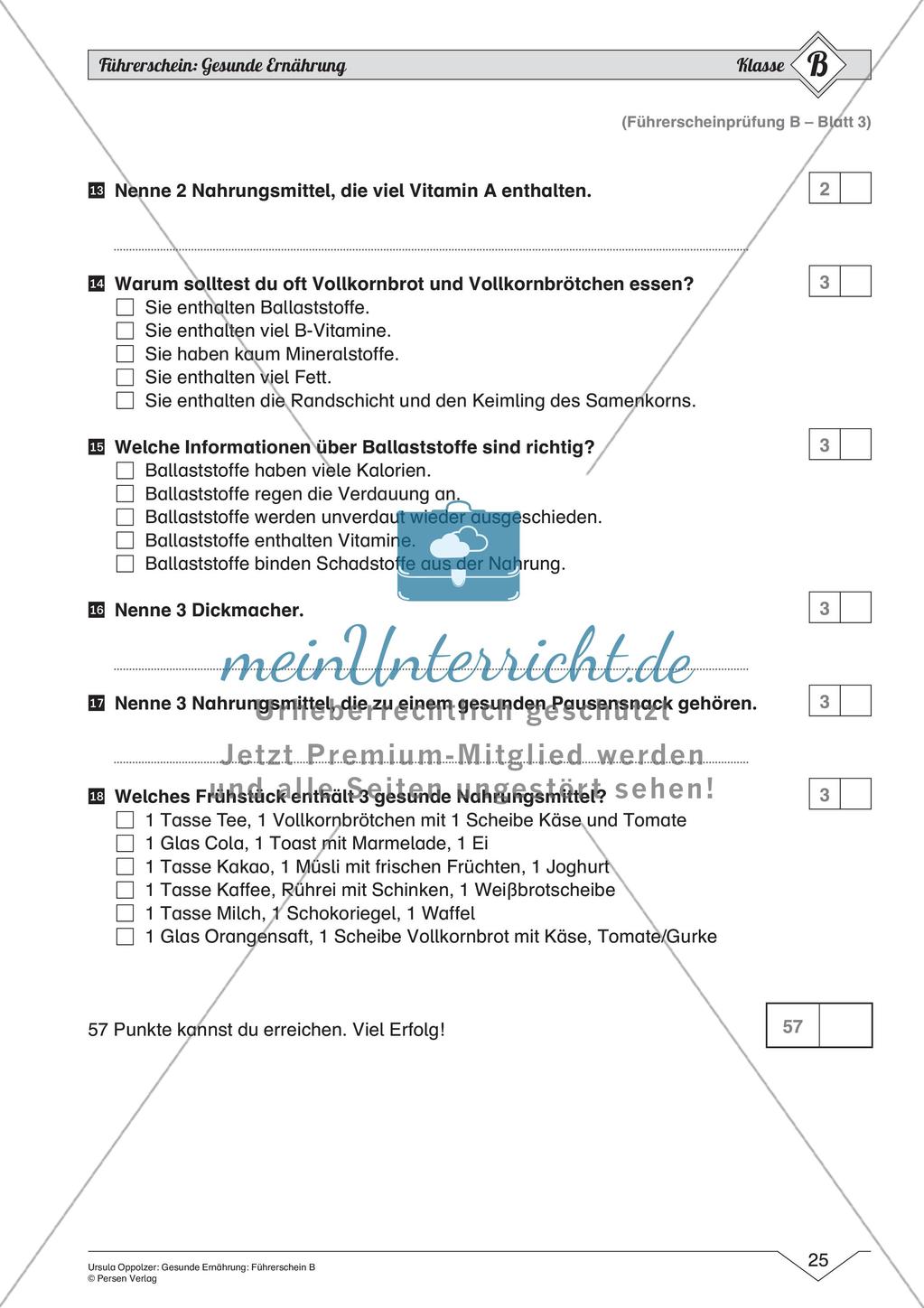 Gesunde Ernährung: Mittleres Niveau Preview 27