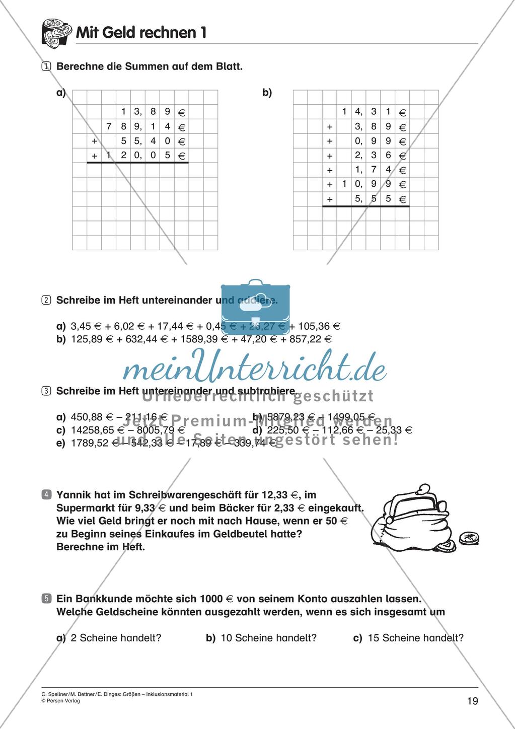 Inklusionsmaterial: Geld Preview 21