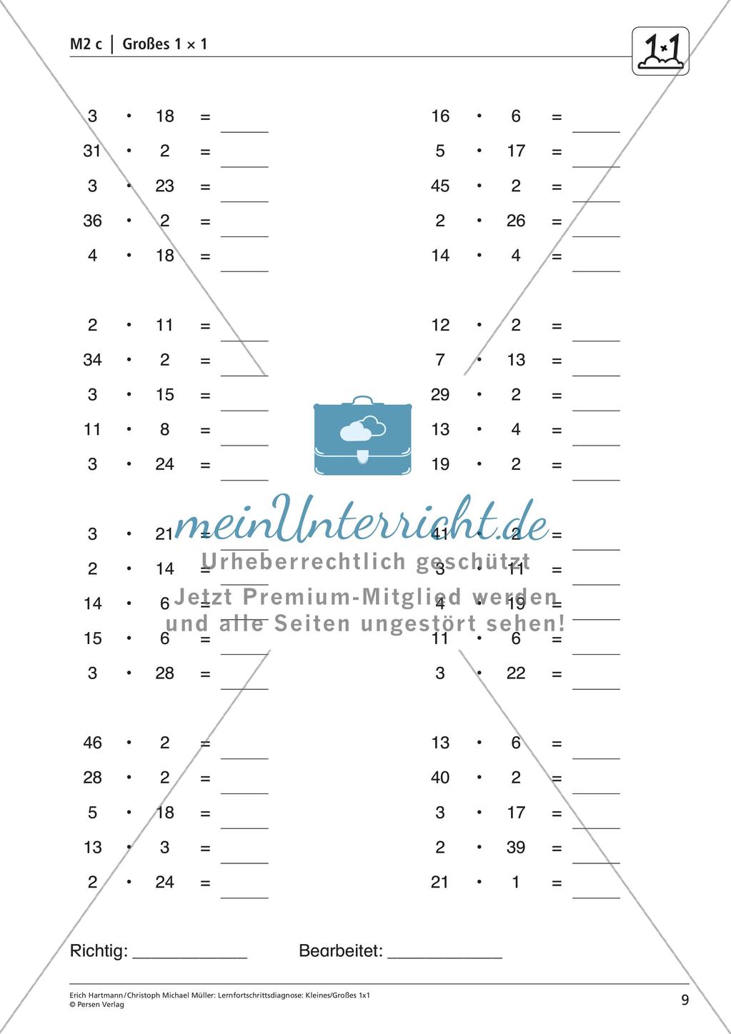 Lernfortschrittsdiagnose: Einmaleins Preview 11