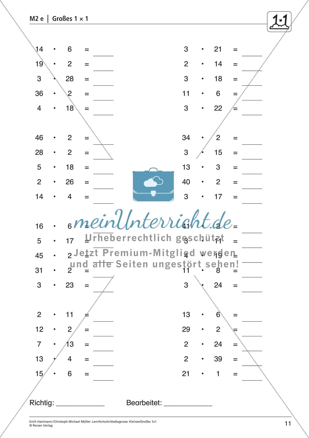 Lernfortschrittsdiagnose: Einmaleins Preview 13