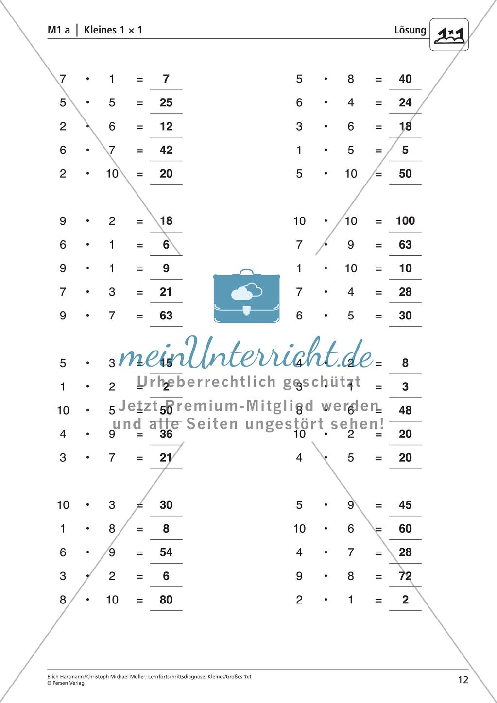 Lernfortschrittsdiagnose: Einmaleins Preview 14