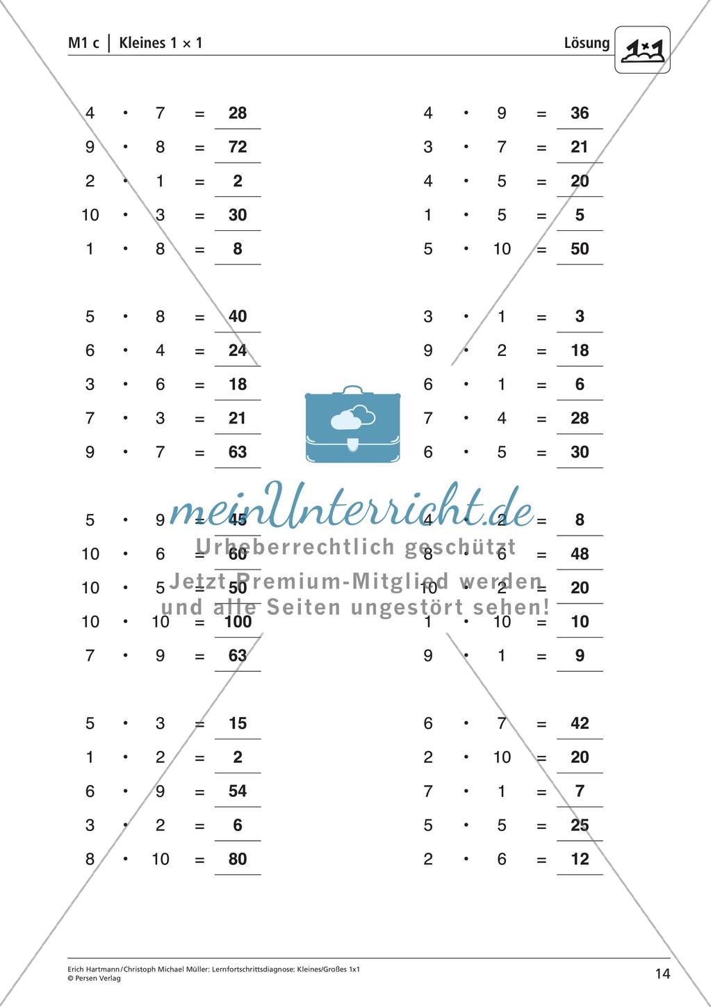 Lernfortschrittsdiagnose: Einmaleins Preview 16