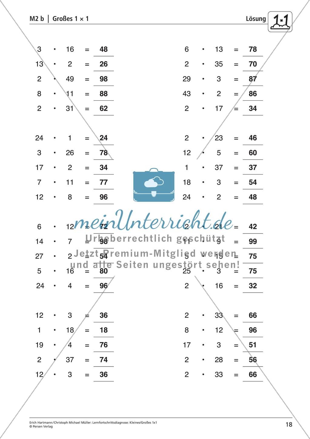 Lernfortschrittsdiagnose: Einmaleins Preview 20
