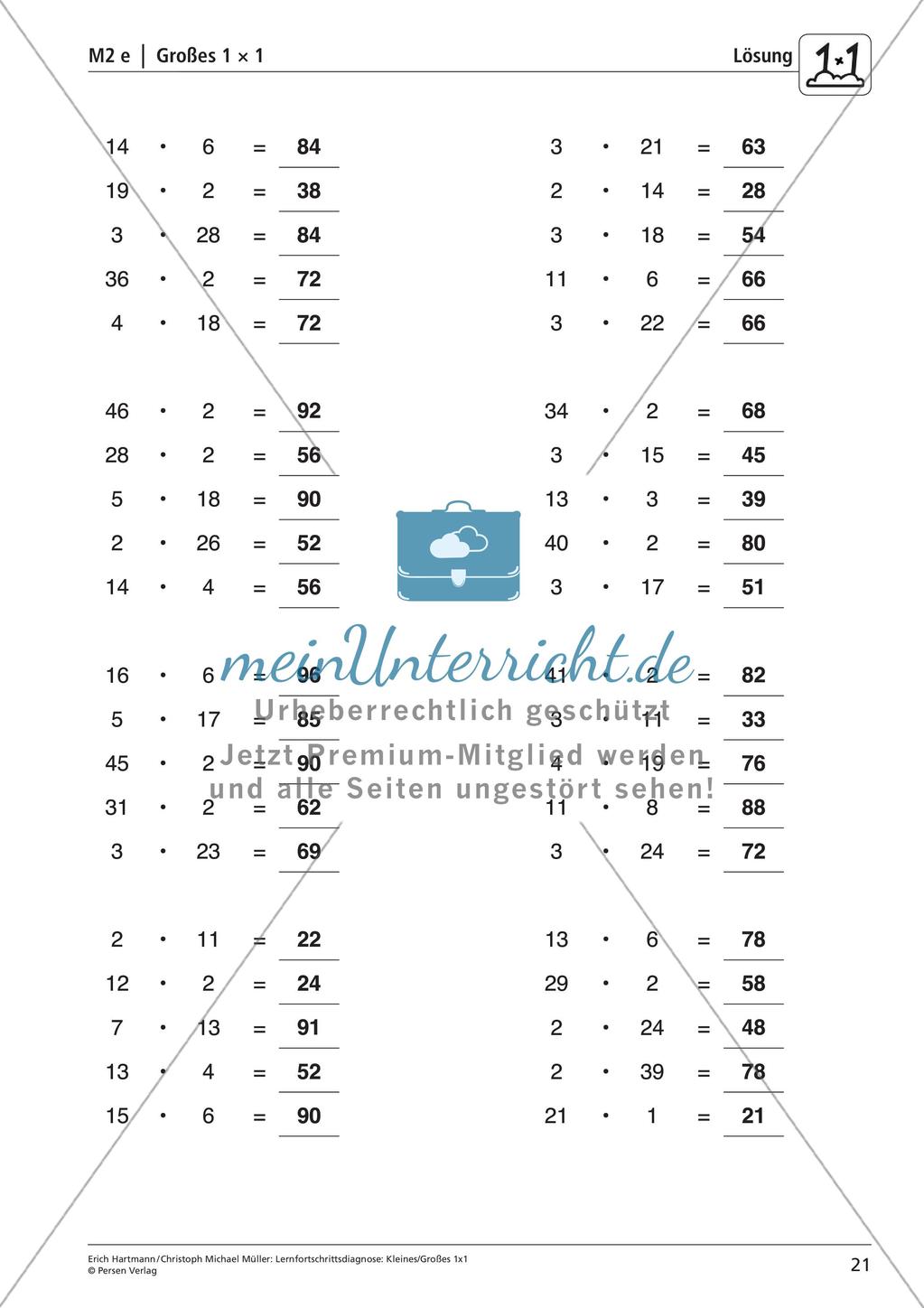 Lernfortschrittsdiagnose: Einmaleins Preview 23
