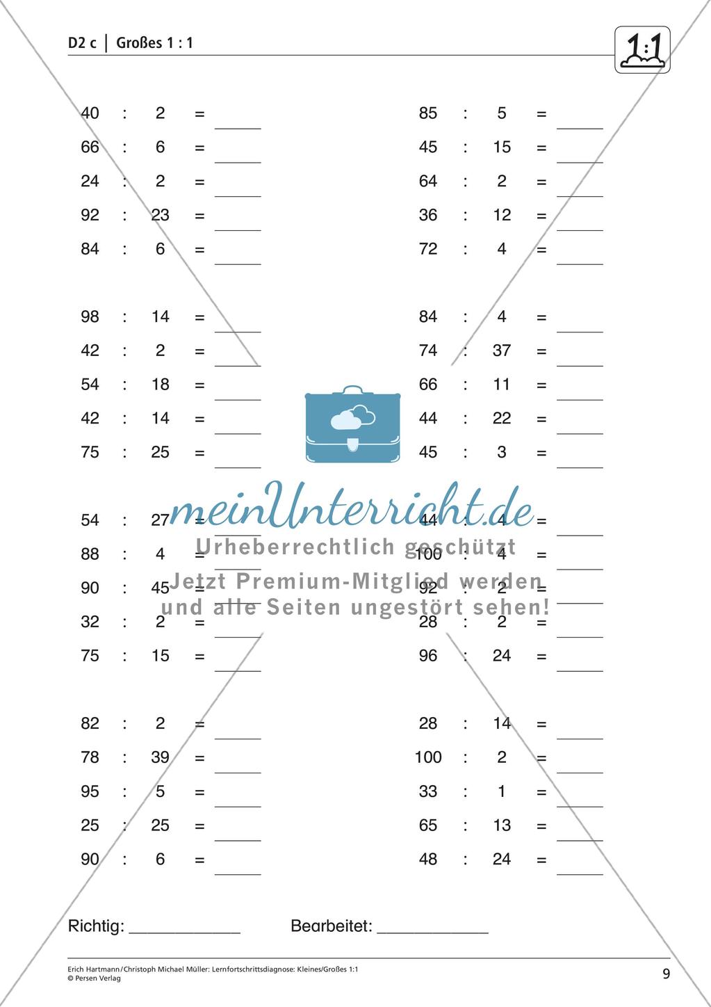 Lernfortschrittsdiagnose: Einsdurcheins Preview 11