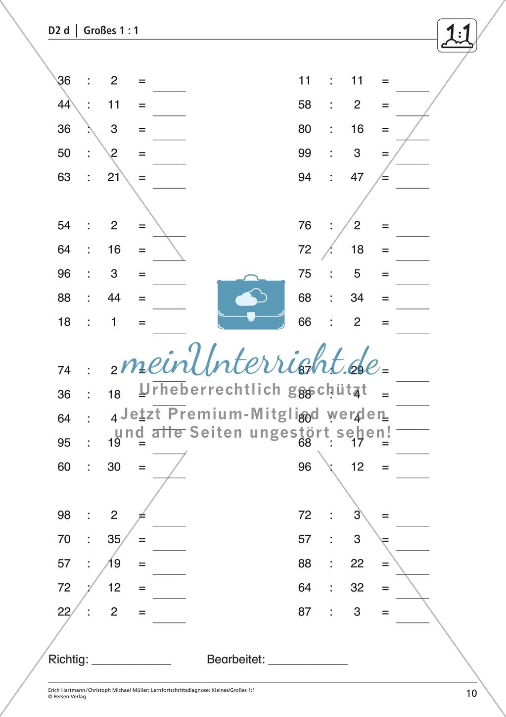 Lernfortschrittsdiagnose: Einsdurcheins Preview 12