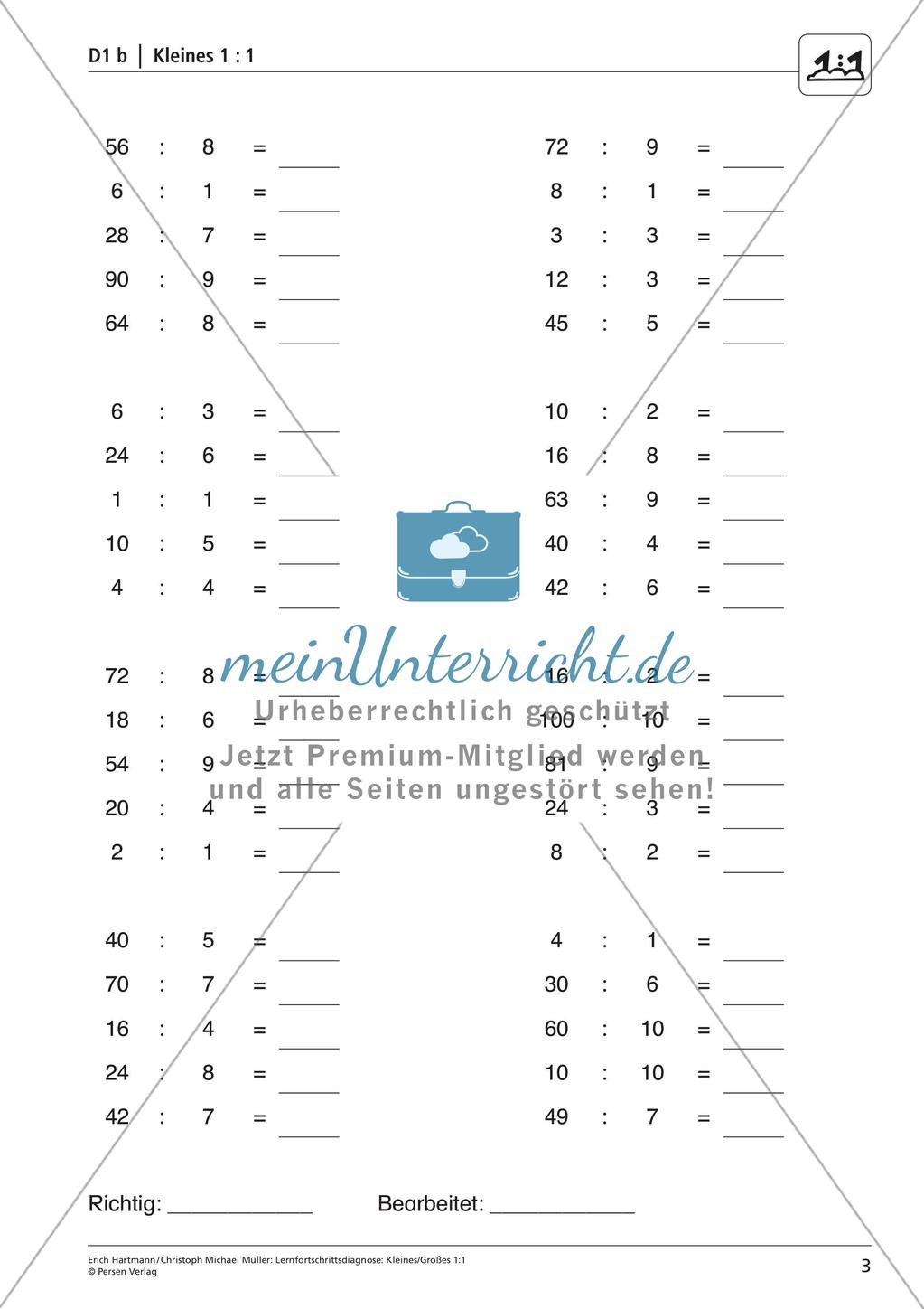 Lernfortschrittsdiagnose: Einsdurcheins Preview 5