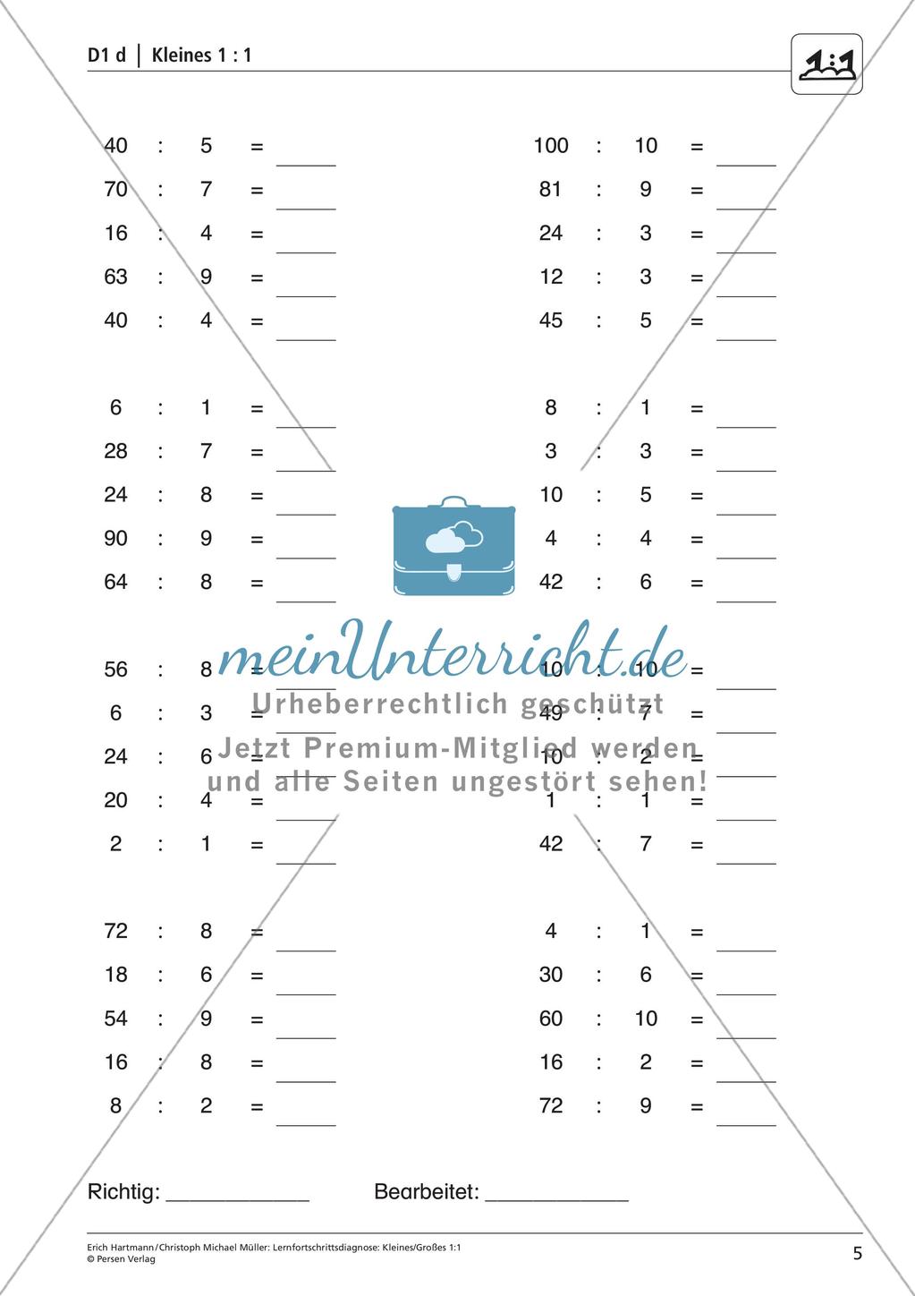 Lernfortschrittsdiagnose: Einsdurcheins Preview 7