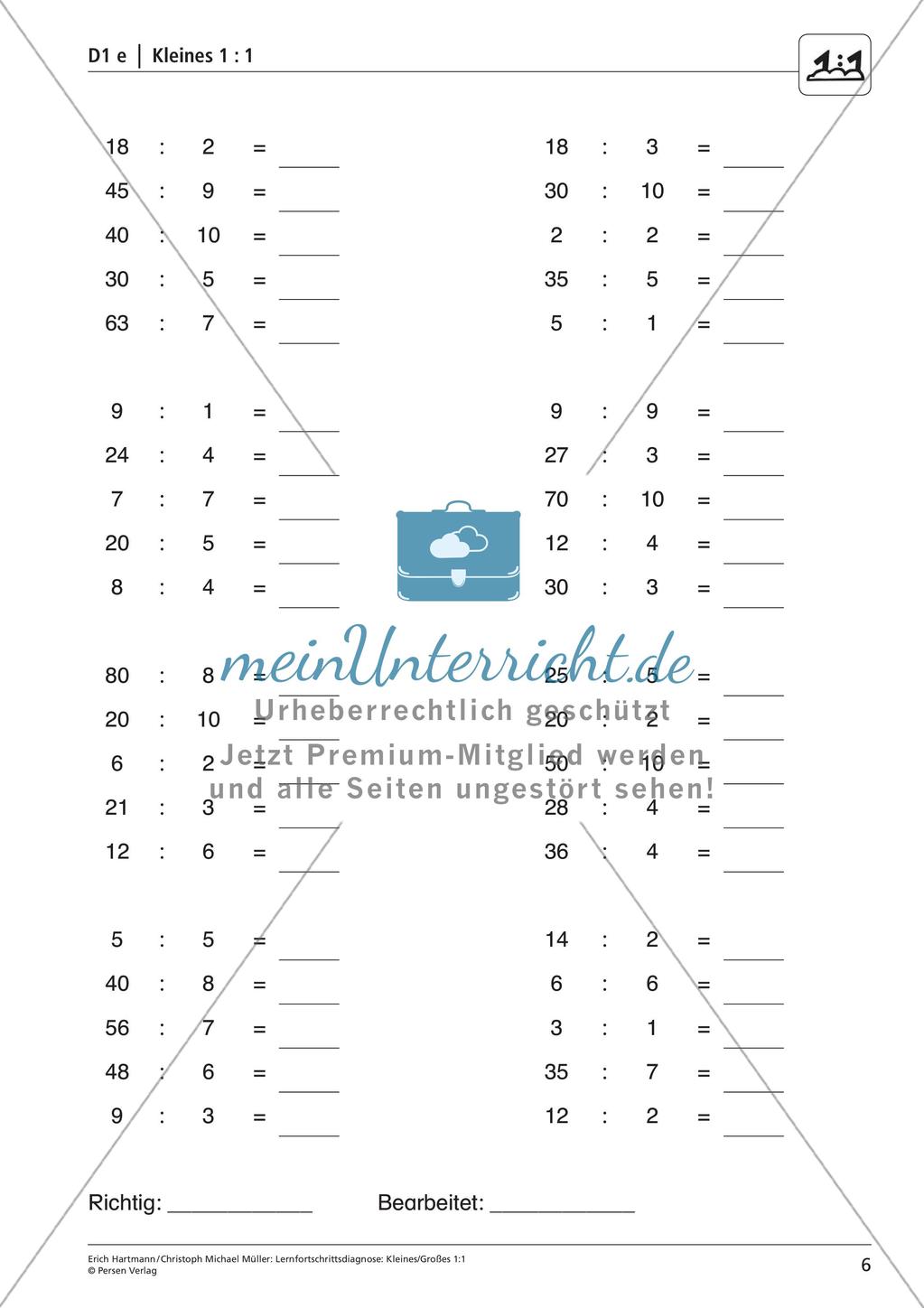 Lernfortschrittsdiagnose: Einsdurcheins Preview 8