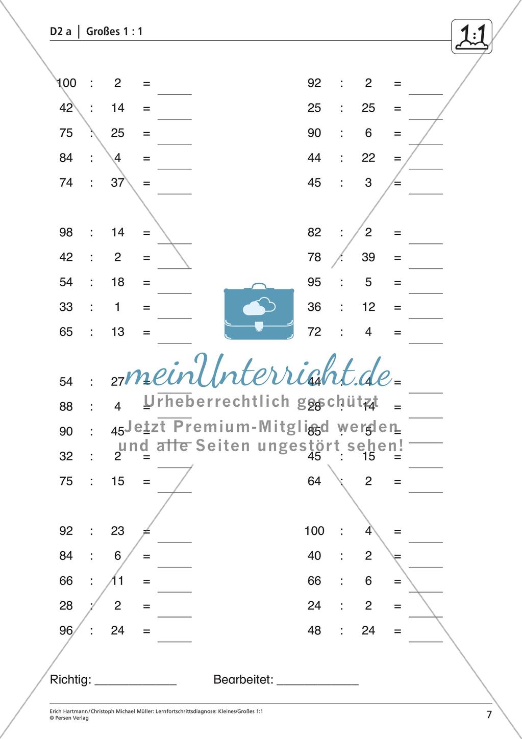 Lernfortschrittsdiagnose: Einsdurcheins Preview 9