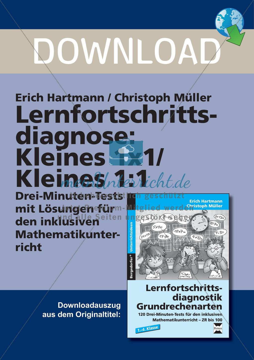 Lernfortschrittsdiagnose: Kleines Einmaleins und Einsdurcheins Preview 1